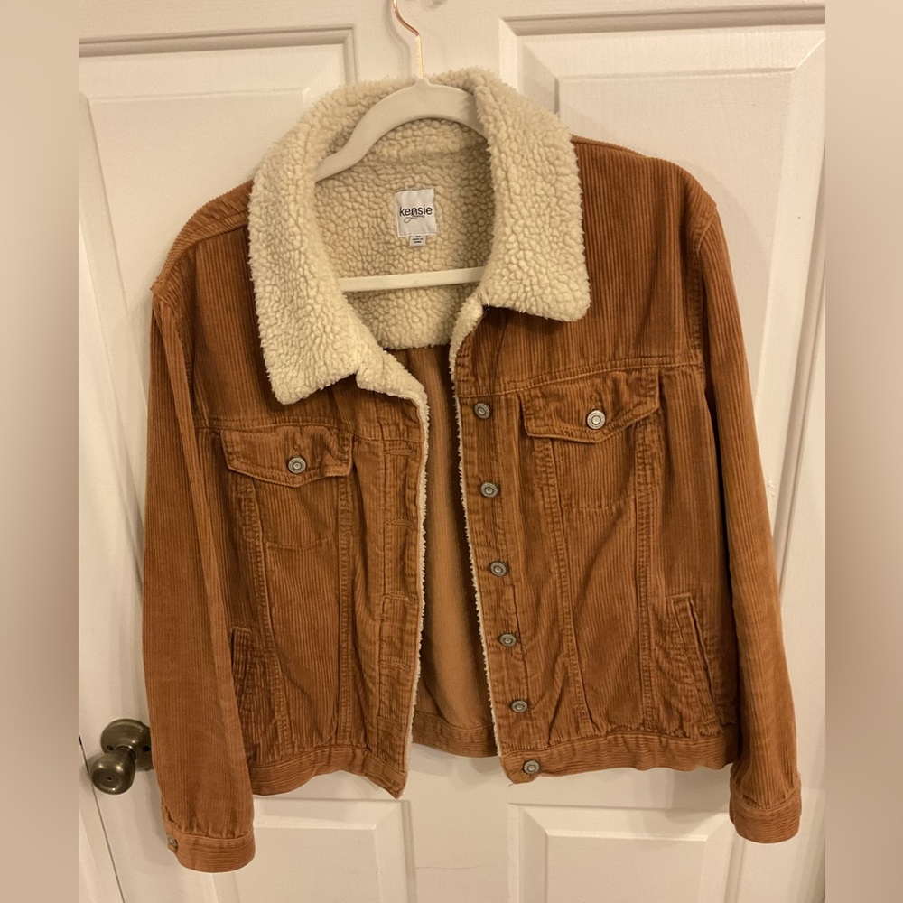 Women's Brown Corduroy Jacket with Sherpa Lining